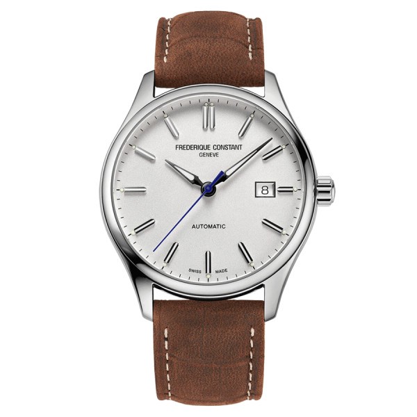 Frédérique Constant Classics Index Automatic watch silver dial brown leather strap 40 mm FC-303NS5B6