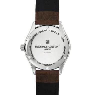 Montre Frédérique Constant Classics Index Automatic cadran argent bracelet cuir brun 40 mm FC-303NS5B6