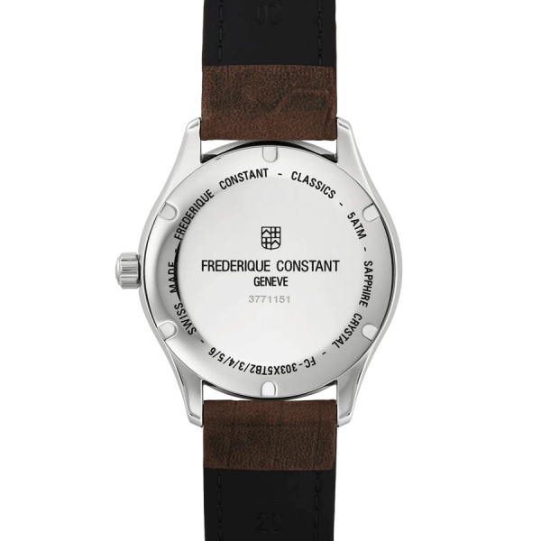 Frédérique Constant Classics Index Automatic watch silver dial brown leather strap 40 mm FC-303NS5B6