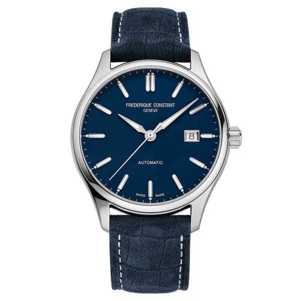 Montre Frédérique Constant Classics Index Automatic cadran bleu bracelet cuir bleu 40 mm FC-303NN5B6