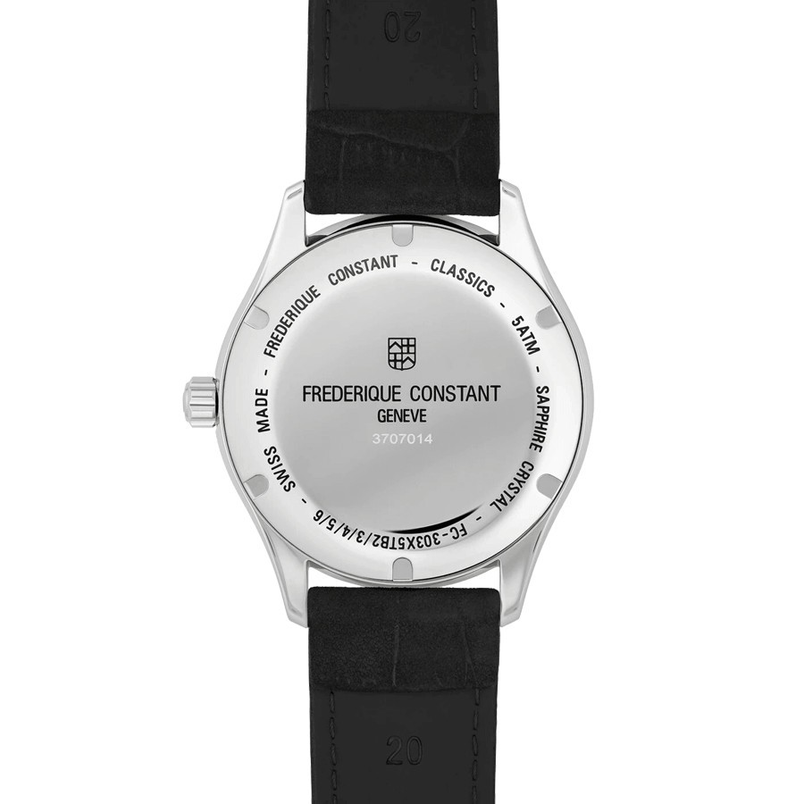 Frédérique Constant Classics Index Automatic watch black dial black leather strap 40 mm FC-303NB5B6