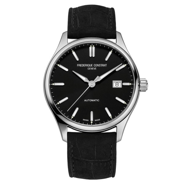 Frédérique Constant Classics Index Automatic watch black dial black leather strap 40 mm FC-303NB5B6