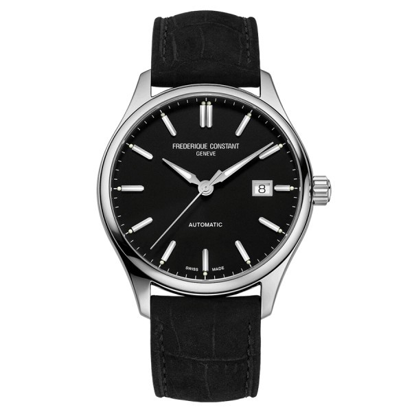 Montre Frédérique Constant Classics Index Automatic cadran noir bracelet cuir noir 40 mm FC-303NB5B6