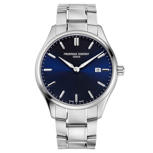 Frédérique Constant Classics Quartz watch blue dial steel bracelet 40 mm FC-220NS5B6B