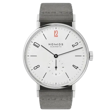 Nomos Tangente 38 - 50 years of Médecins Sans Frontières Limited edition 2021 ex. automatic white dial grey textile strap 165.S5