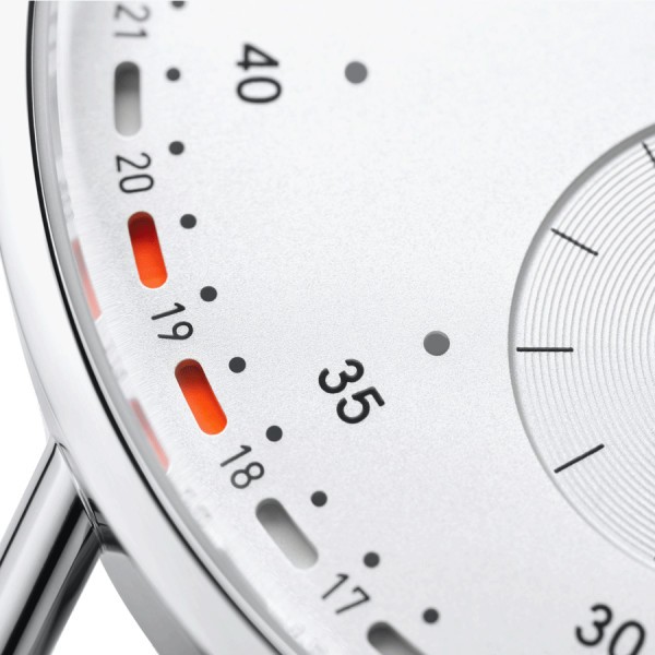 Nomos Metro neomatik 41 Update automatic watch white dial grey textile strap 40,5 mm 1165