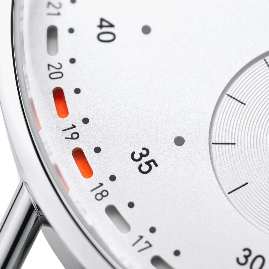 Nomos Metro neomatik 41 Update automatic watch white dial grey textile strap 40,5 mm 1165