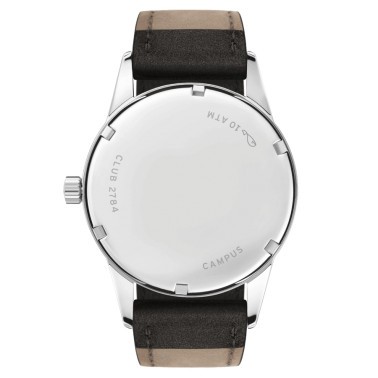 Montre Nomos Club Campus 38 Future Orange automatique à remontage manuel cadran orange bracelet cuir velours anthracite 38,5 mm 