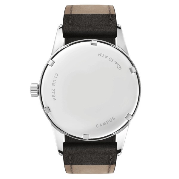 Montre Nomos Club Campus 38 Future Orange automatique à remontage manuel cadran orange bracelet cuir velours anthracite 38,5 mm 