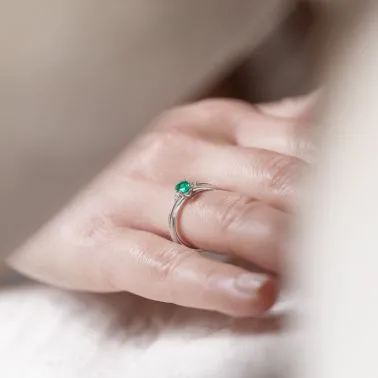 Bague Lepage Roméo en or jaune émeraude et diamants