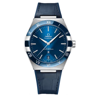 Montre Omega Constellation Co-Axial Master Chronometer automatique cadran bleu bracelet cuir bleu 41 mm 131.33.41.21.03.001