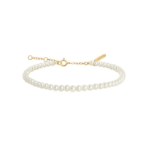 Bracelet Claverin Fresh Princess en or jaune et perles blanches