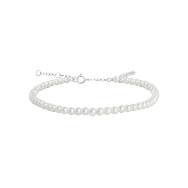 Bracelet Claverin Fresh Princess en or blanc et perles blanches