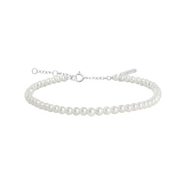 Bracelet Claverin Fresh Princess en or blanc et perles blanches