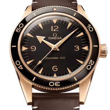 Montre Omega Seamaster 300 Co-Axial Master Chronometer Bronze cadran marron bracelet cuir brun 41 mm 234.92.41.21.10.001