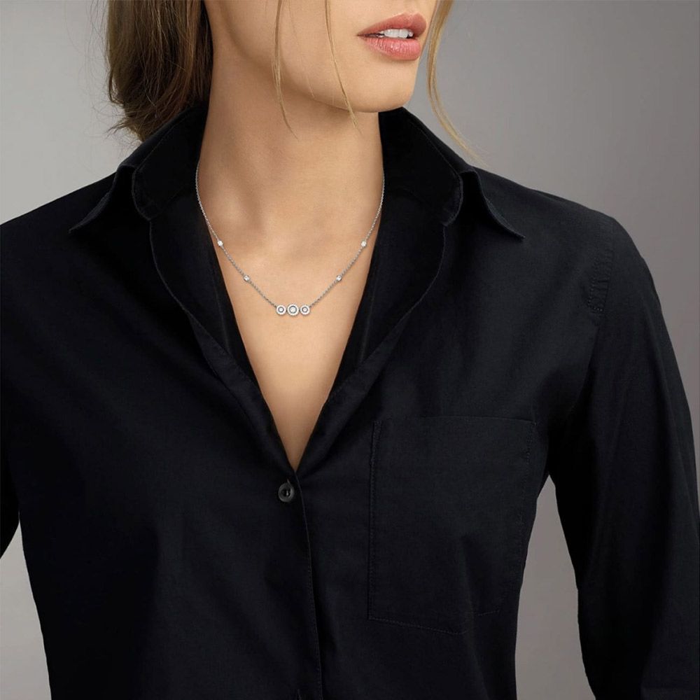 Collier Messika Joy Trilogy en or blanc et diamants