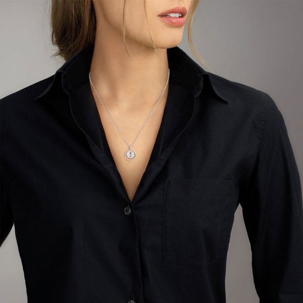 Collier Messika Lucky Move petit modèle pavé en or rose et diamants