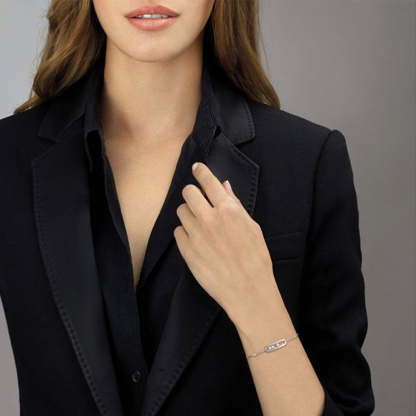 Bracelet Messika Baby Move en or blanc et diamants