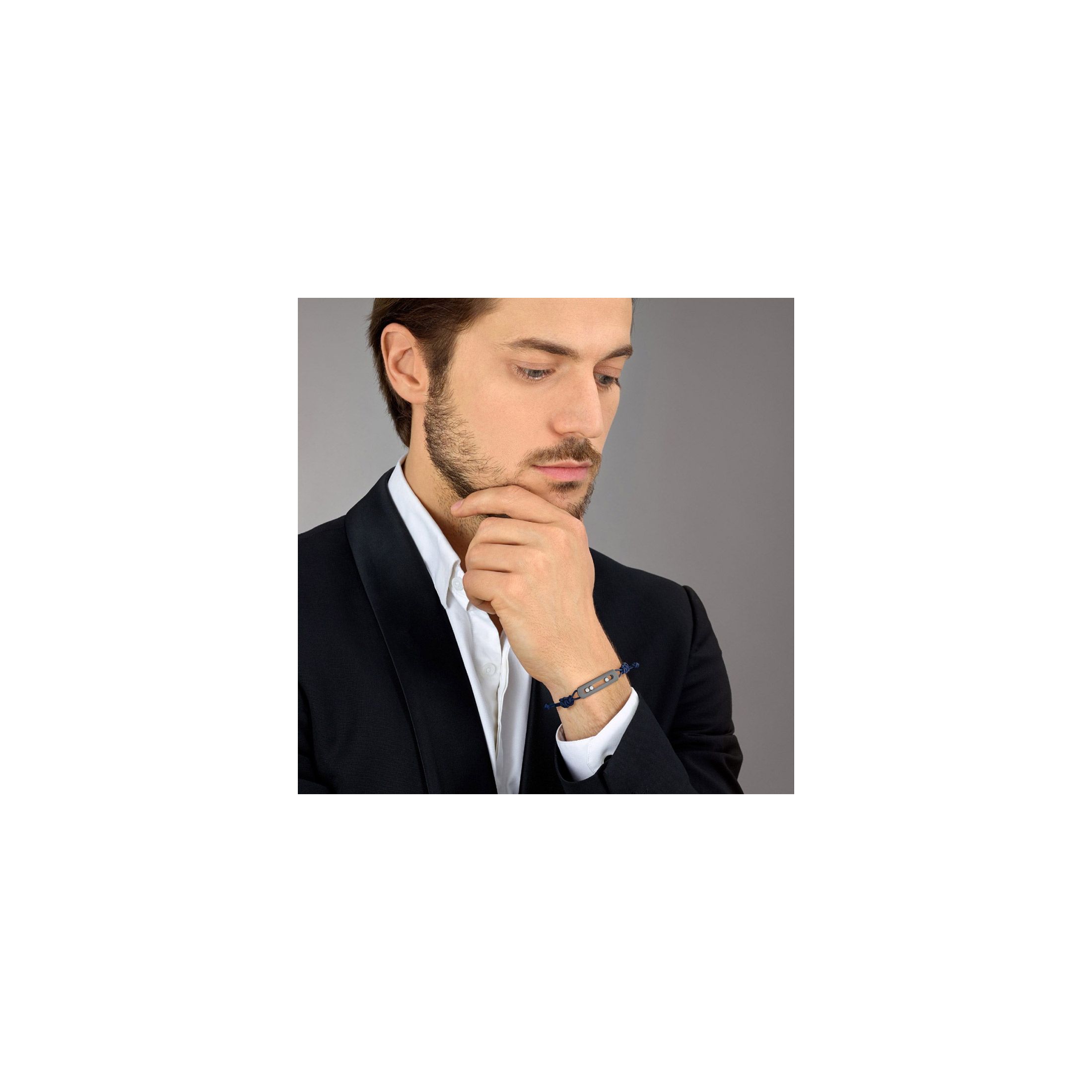 Bracelet sur cordon Messika Move Titanium graphite et diamants