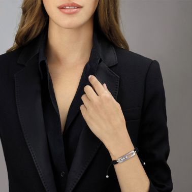 Bracelet sur cordon Messika New Move en or rose et diamants