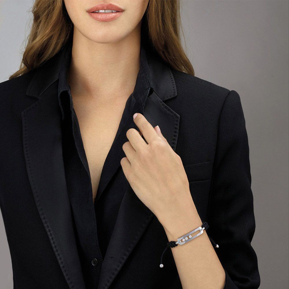 Bracelet sur cordon Messika New Move en or jaune et diamants