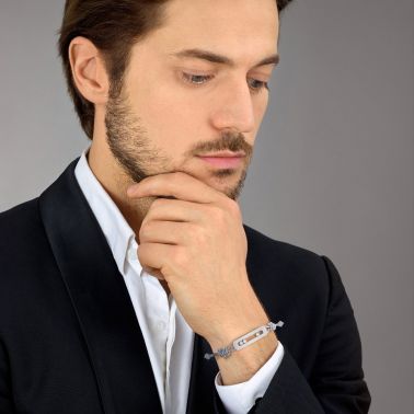 Bracelet sur cordon Messika Move Titanium naturel et diamants