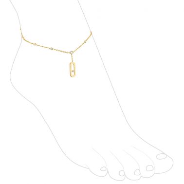 Bracelet de cheville Messika Move Uno en or jaune et diamants