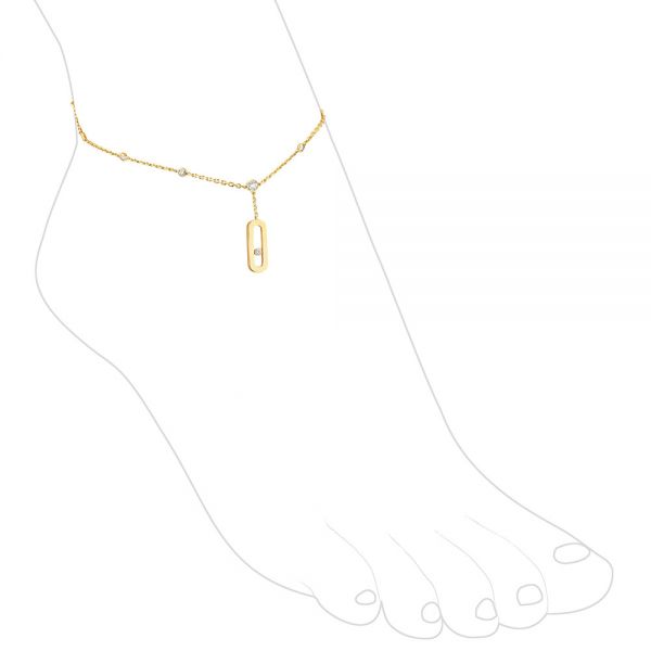Bracelet de cheville Messika Move Uno en or jaune et diamants