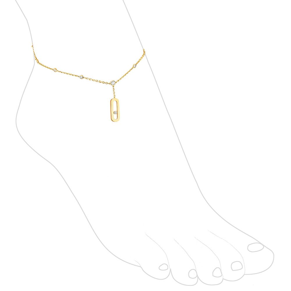Bracelet de cheville Messika Move Uno en or jaune et diamants