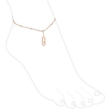 Bracelet de cheville Messika Move Uno en or rose et diamants