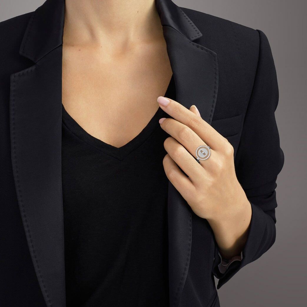 Bague Messika Lucky Move petit modèle en or blanc et diamants