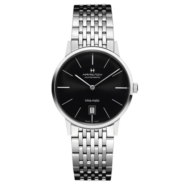 Montre Hamilton American Classic Intra-Matic cadran noir bracelet acier 38 mm - SOLDAT PL