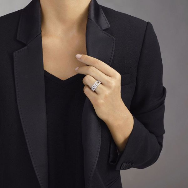 Bague Messika Move Joaillerie S Full Pavé en or blanc et diamants