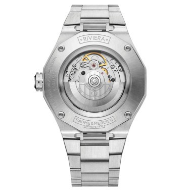 Watch Baume et Mercier Riviera automatic white dial steel bracelet 42 mm 10622
