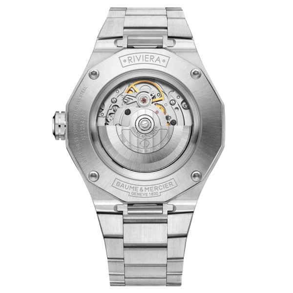Watch Baume et Mercier Riviera automatic white dial steel bracelet 42 mm 10622