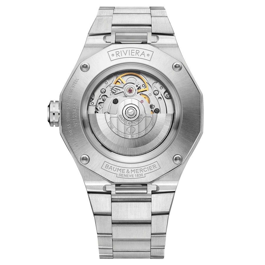 Watch Baume et Mercier Riviera automatic white dial steel bracelet 42 mm 10622