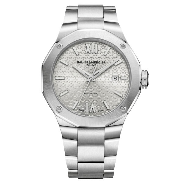 Montre Baume et Mercier Riviera automatique cadran blanc bracelet acier 42 mm 10622