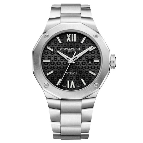 Watch Baume et Mercier Riviera automatic black dial steel bracelet 42 mm 10621