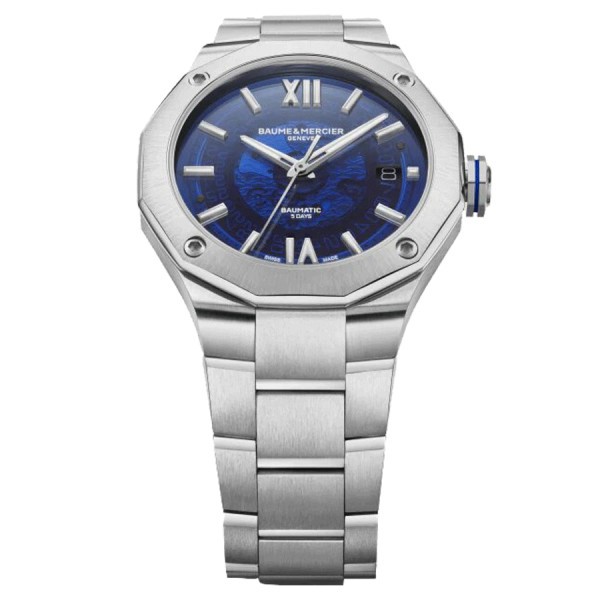 Watch Baume et Mercier Riviera automatic night blue dial steel bracelet 42 mm 10616
