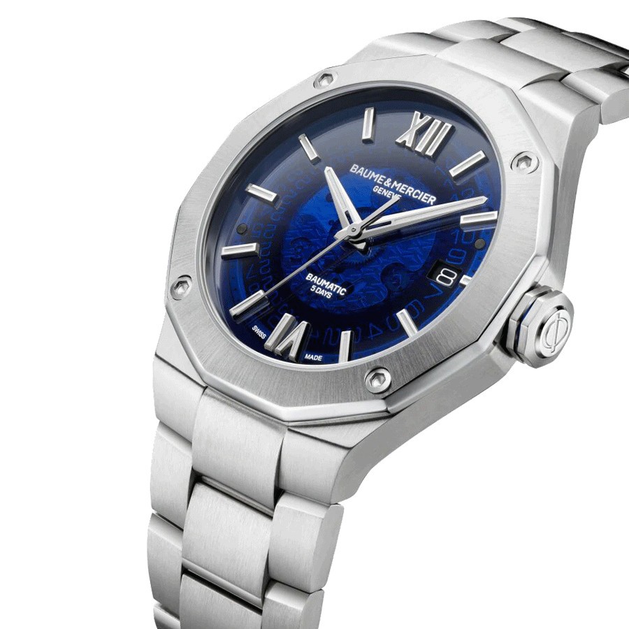 Watch Baume et Mercier Riviera automatic night blue dial steel bracelet 42 mm 10616