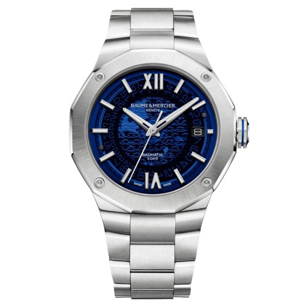 Watch Baume et Mercier Riviera automatic night blue dial steel bracelet 42 mm 10616