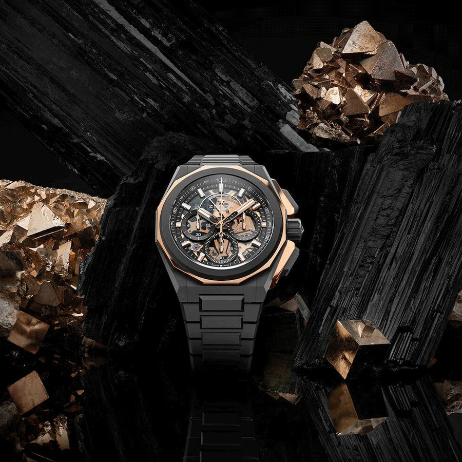 Montre Zenith Defy Extreme automatique cadran jaune bracelet acier 45 mm 87.9100.9004/03.I001