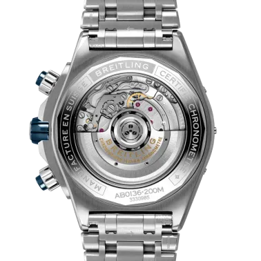 Breitling Super Chronomat B01 automatic watch blue dial steel bracelet 44 mm AB0136161C1A1