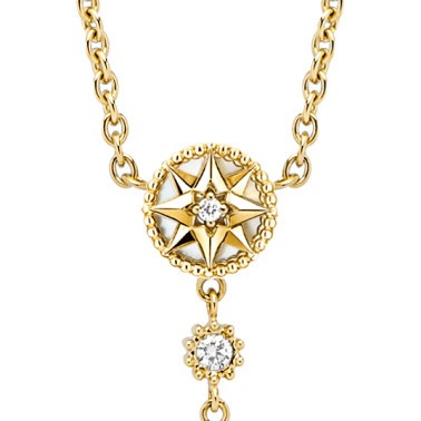 Long necklace Dior in yellow gold diamonds and mother of