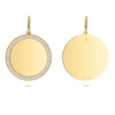 Medal Lepage Colette in yellow gold and diamonds