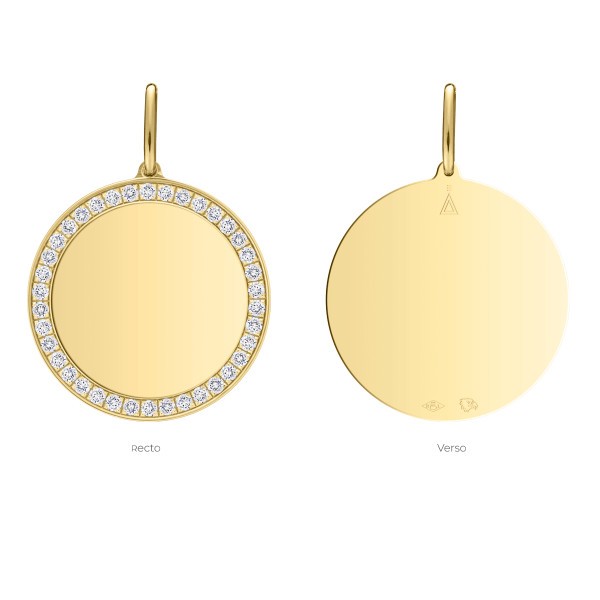 Medal Lepage Colette in yellow gold and diamonds