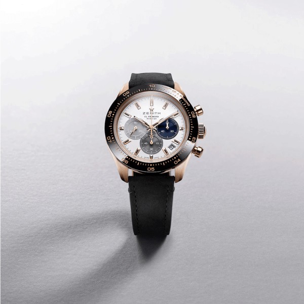 Montre Zenith Chronomaster Sport automatique Or Rose cadran argenté bracelet cuir brun 41 mm 18.3100.3600/69.C920