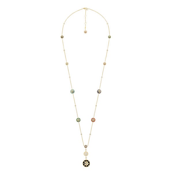 Long necklace Dior Rose Des Vents in yellow gold and diamonds and ornamental stones