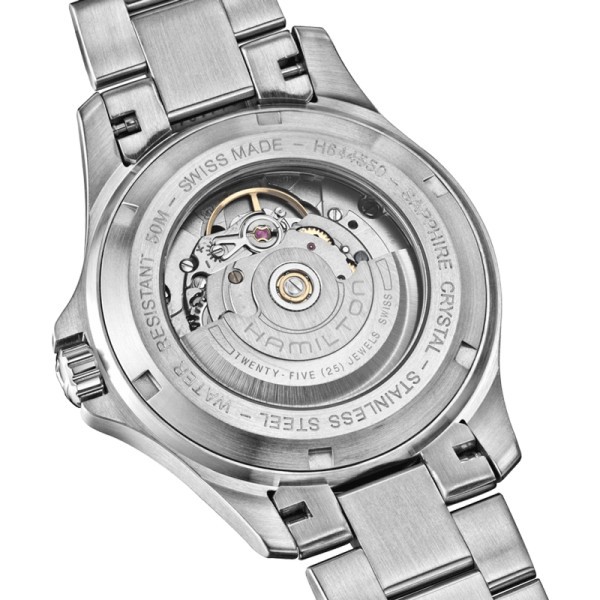 Montre Hamilton Khaki Field cadran noir bracelet acier 40 mm - SITE2