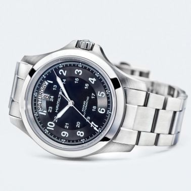 Montre Hamilton Khaki Field cadran noir bracelet acier 40 mm - SITE3